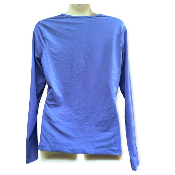 LAND'S END Size S(4-6) RashGuard Swim Shirt UPF Cover Up Tee Purple Blue Floral - Picture 2 of 5